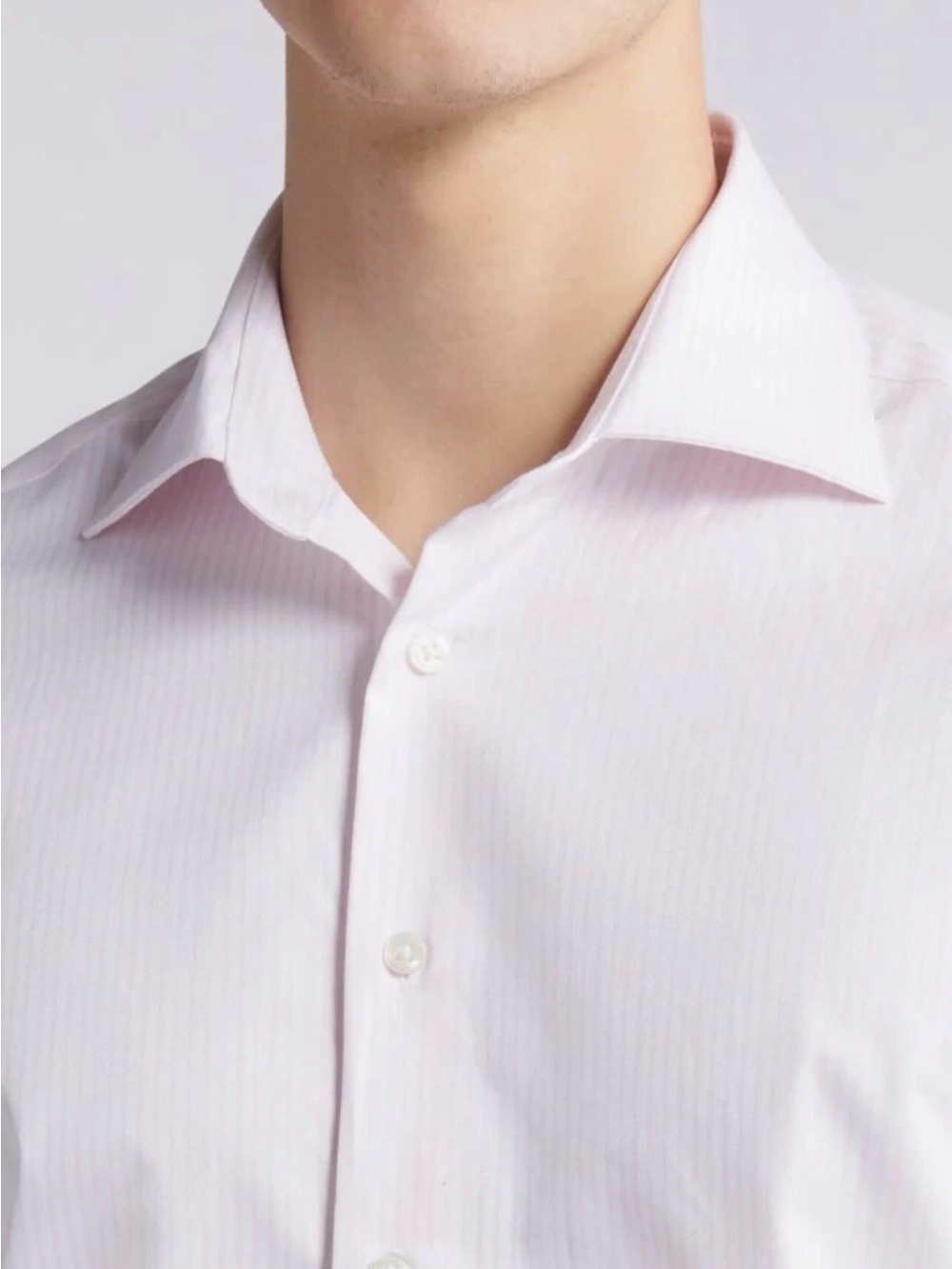 Men's Brooke Striped Pink Dress Shirt - Tailored Point Collar